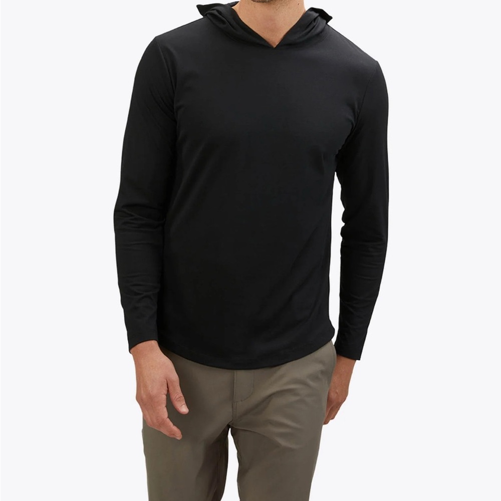 CUTS Black Long Sleeve Hooded Shirt Large